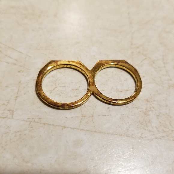 Double Ring Gold Crystal Rhinestone - Picture 3 of 5